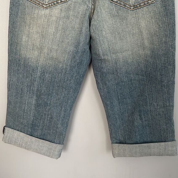 Nine Point Eight Women’s size 8 denim cropped jeans capris Y2k  with bling - Picture 4 of 12